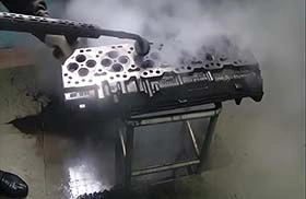 Steam cleaning industrial molds