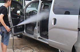 Car steam cleaners for cleaning vehicle bodies and seats.